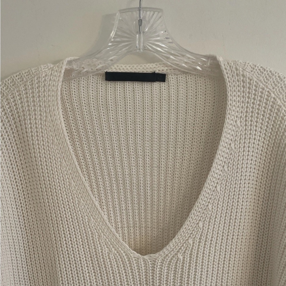 Jenni Kayne Womens Cabin Sweater Cable Knit Heavy Organic Cotton Medium Ivory - Picture 5 of 9